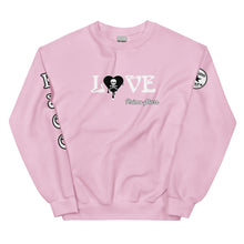 Load image into Gallery viewer, Love Skull Heart Drips BW Unisex Sweatshirt
