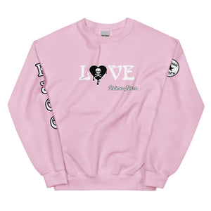 Love Skull Heart Drips BW Unisex Sweatshirt