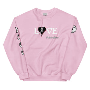 Love Skull Heart Drips B w/Red Unisex Sweatshirt