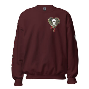 Camo Red SkullHeart Drips C Unisex Sweatshirt
