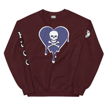 Load image into Gallery viewer, Skull Blue heart dripsUnisex Sweatshirt

