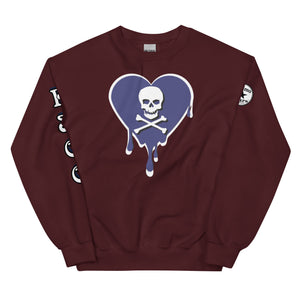 Skull Blue heart dripsUnisex Sweatshirt