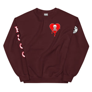 Skull red heart drips Unisex Sweatshirt