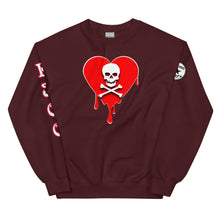 Load image into Gallery viewer, Skull Red heart drips Unisex Sweatshirt
