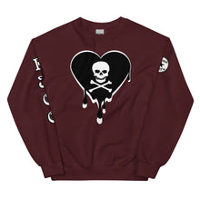 Load image into Gallery viewer, Skull Heart Drips BW Unisex Sweatshirt
