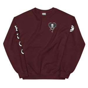 Skull Heart Drips BW C Unisex Sweatshirt