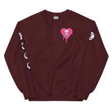 Load image into Gallery viewer, Skull Pink Heart Drips Unisex Sweatshirt
