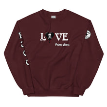 Load image into Gallery viewer, Love Skull Heart Drips B w/Red Unisex Sweatshirt
