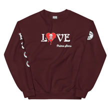 Load image into Gallery viewer, Love Skull Red Heart Drips Unisex Sweatshirt
