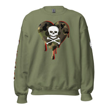 Load image into Gallery viewer, Camo Red SkullHeart Drips Unisex Sweatshirt
