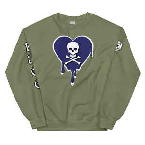 Skull Blue heart dripsUnisex Sweatshirt