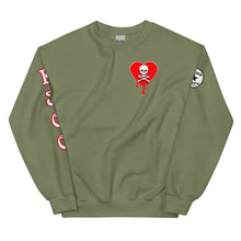 Load image into Gallery viewer, Skull red heart drips Unisex Sweatshirt
