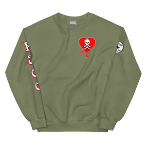 Skull red heart drips Unisex Sweatshirt