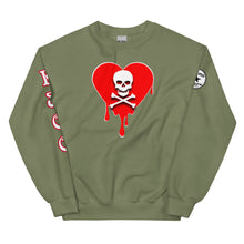 Load image into Gallery viewer, Skull Red heart drips Unisex Sweatshirt
