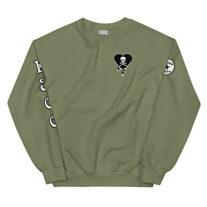Skull Heart Drips BW C Unisex Sweatshirt