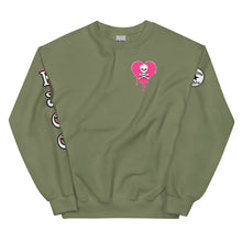 Load image into Gallery viewer, Skull Pink Heart Drips Unisex Sweatshirt
