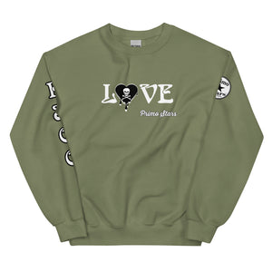Love Skull Heart Drips BW Unisex Sweatshirt