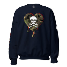 Load image into Gallery viewer, Camo Red SkullHeart Drips Unisex Sweatshirt
