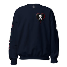Load image into Gallery viewer, Black w/red Skullheart drips C Unisex Sweatshirt
