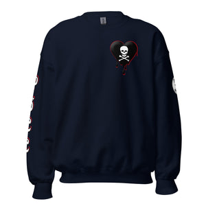 Black w/red Skullheart drips C Unisex Sweatshirt
