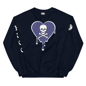 Skull Blue heart dripsUnisex Sweatshirt