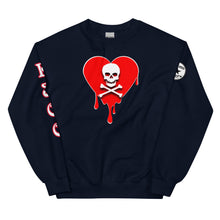 Load image into Gallery viewer, Skull Red heart drips Unisex Sweatshirt
