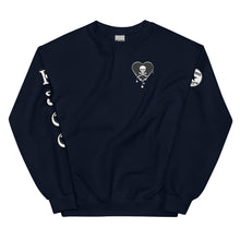 Load image into Gallery viewer, Skull Heart Drips BW C Unisex Sweatshirt
