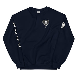 Skull Heart Drips BW C Unisex Sweatshirt