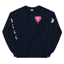 Load image into Gallery viewer, Skull Pink Heart Drips Unisex Sweatshirt
