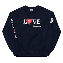 Load image into Gallery viewer, Love Skull Red Heart Drips Unisex Sweatshirt
