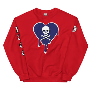 Skull Blue heart dripsUnisex Sweatshirt