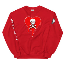Load image into Gallery viewer, Skull Red heart drips Unisex Sweatshirt
