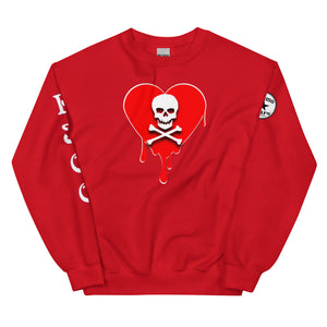 Skull Red heart drips Unisex Sweatshirt