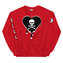 Load image into Gallery viewer, Skull Heart Drips BW Unisex Sweatshirt
