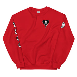 Skull Heart Drips BW C Unisex Sweatshirt