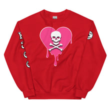 Load image into Gallery viewer, Skull Pink Heart Sweatshirtrt Drips Unisex
