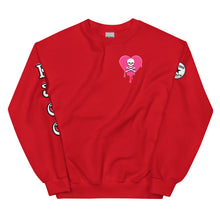 Load image into Gallery viewer, Skull Pink Heart Drips Unisex Sweatshirt
