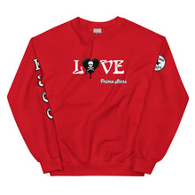 Load image into Gallery viewer, Love Skull Heart Drips B w/Red Unisex Sweatshirt
