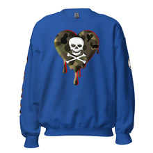 Load image into Gallery viewer, Camo Red SkullHeart Drips Unisex Sweatshirt
