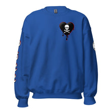 Load image into Gallery viewer, Black w/red Skullheart drips C Unisex Sweatshirt

