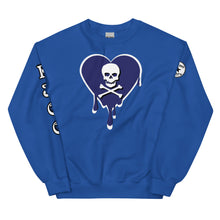 Load image into Gallery viewer, Skull Blue heart dripsUnisex Sweatshirt
