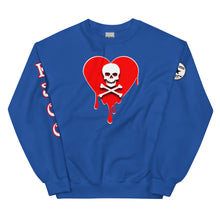 Load image into Gallery viewer, Skull Red heart drips Unisex Sweatshirt
