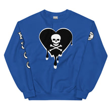 Load image into Gallery viewer, Skull Heart Drips BW Unisex Sweatshirt
