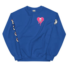 Load image into Gallery viewer, Skull Pink Heart Drips Unisex Sweatshirt
