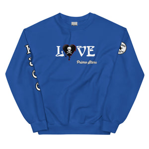 Love Skull Heart Drips B w/Red Unisex Sweatshirt