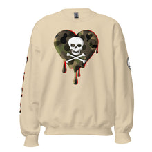 Load image into Gallery viewer, Camo Red SkullHeart Drips Unisex Sweatshirt
