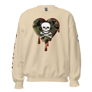 Camo Red SkullHeart Drips Unisex Sweatshirt