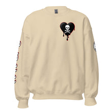 Load image into Gallery viewer, Black w/red Skullheart drips C Unisex Sweatshirt
