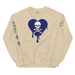 Skull Blue heart dripsUnisex Sweatshirt