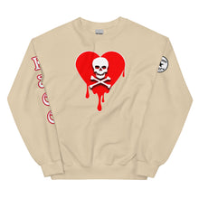 Load image into Gallery viewer, Skull Red heart drips Unisex Sweatshirt
